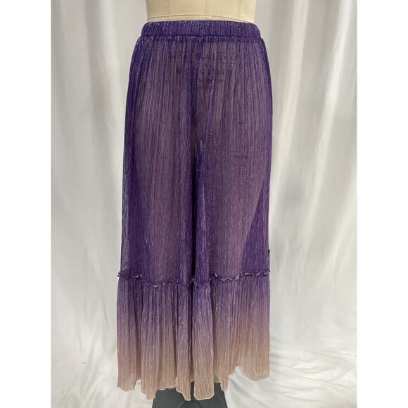 Chio Plisse Purple 'Degrade' Pants Size XS - Picture 2 of 5